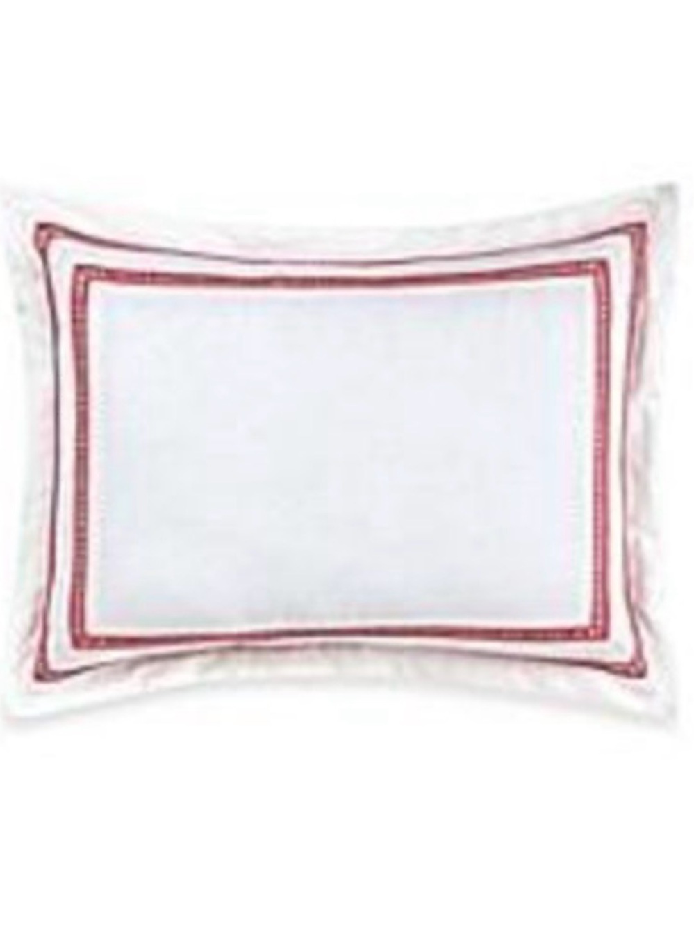 Tommy Bahama White Pillow with Red Corner Accent